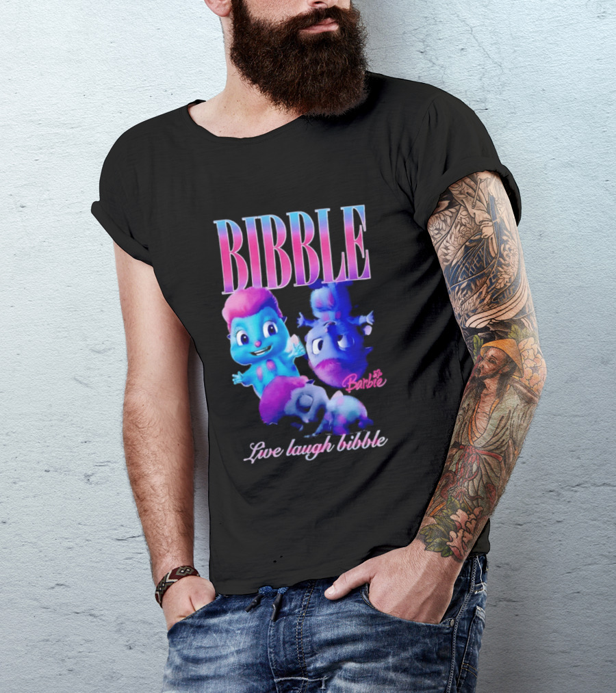 Bibble Live Laugh Barbie Cartoon Characters T-Shirt