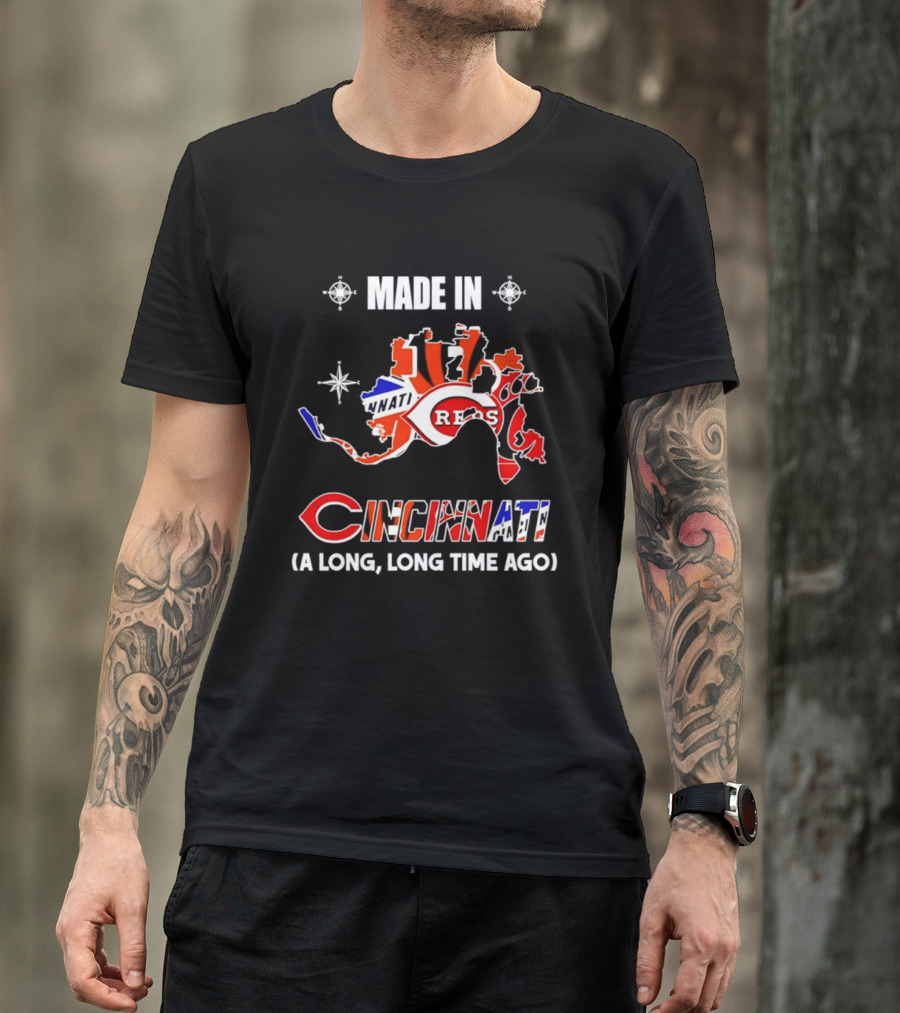 Made In Cincinnati Reds Map A Long Long Time Ago T-Shirt