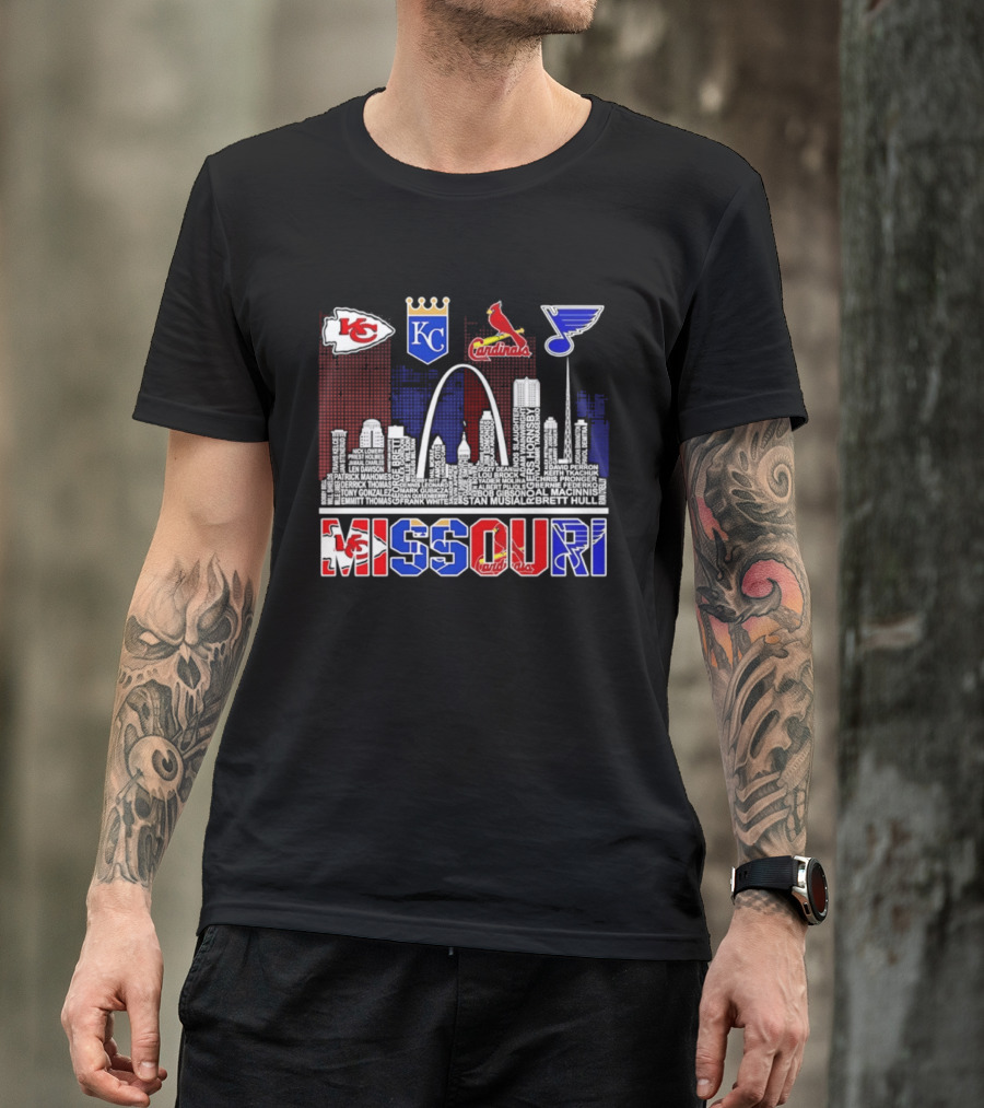 Missouri Skyline Kansas City Chiefs Royals Cardinals Blues T-Shirt