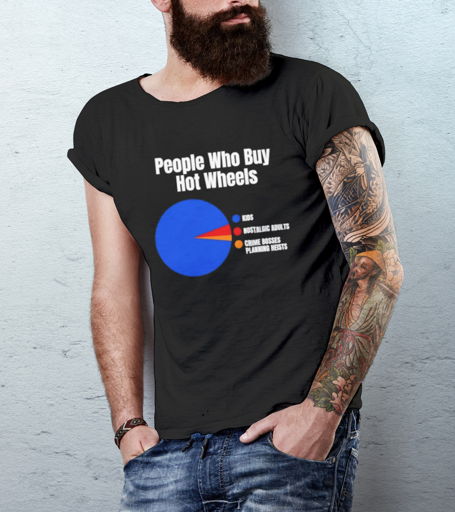 People Who Buy Hot Wheels Nostalgic Adults Crime Bosses Planning Heists Pie Chart T-Shirt