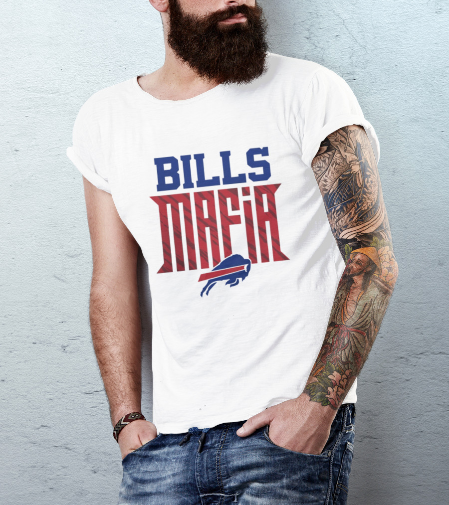 Buffalo Bills Mafia Red And Blue Team Spirit T-Shirt