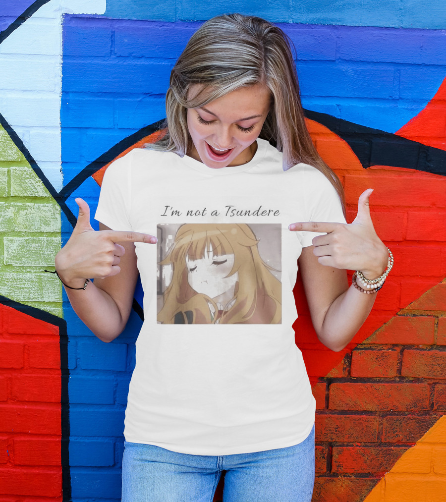 I'm Not A Tsundere Anime Expression Blonde Hair T-Shirt