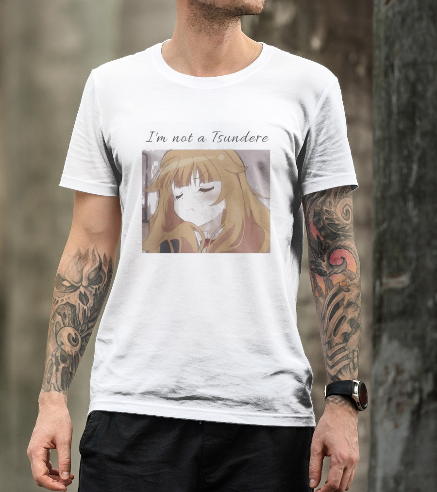 I'm Not A Tsundere Anime Expression Blonde Hair T-Shirt