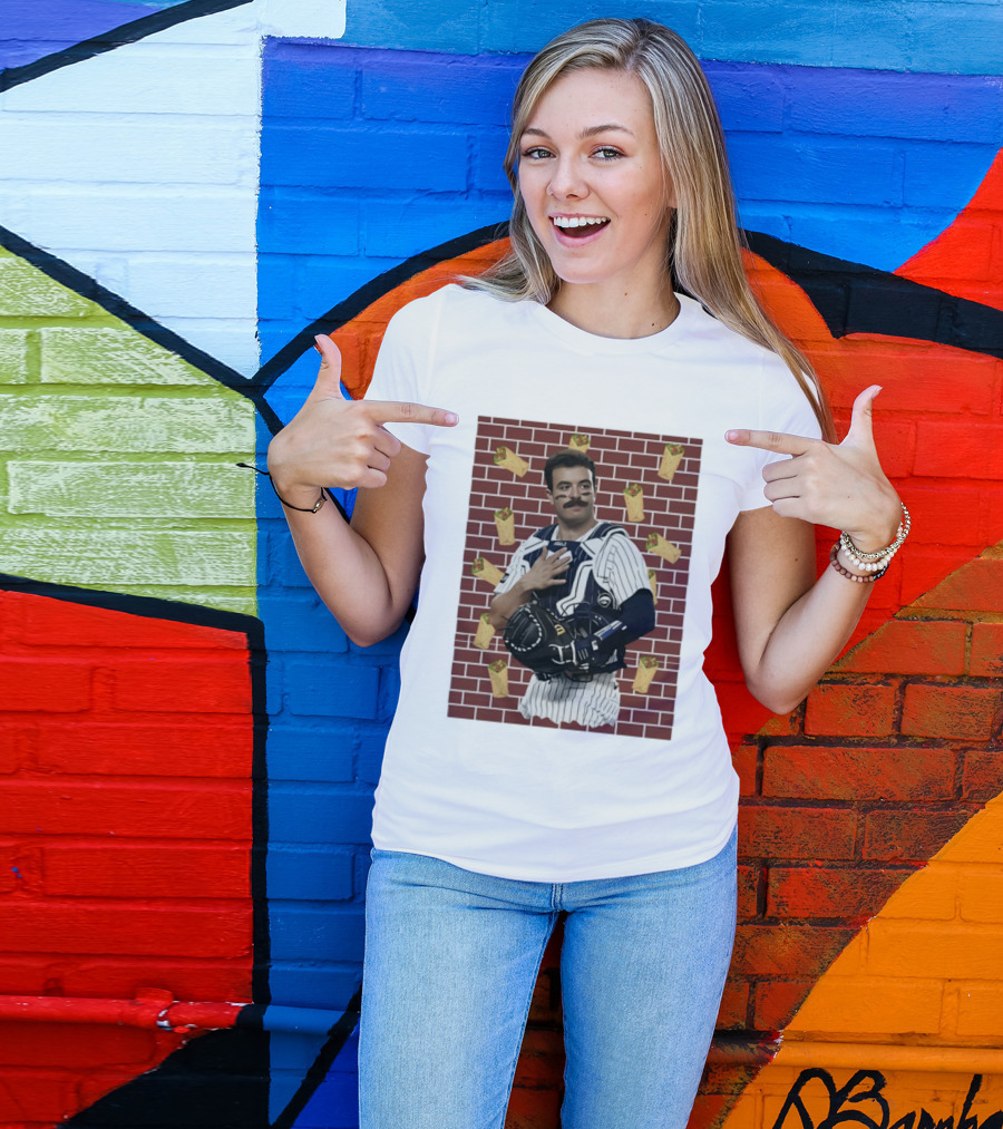Yankees Austin Wells Catcher With Brick Wall And Burrito T-Shirt