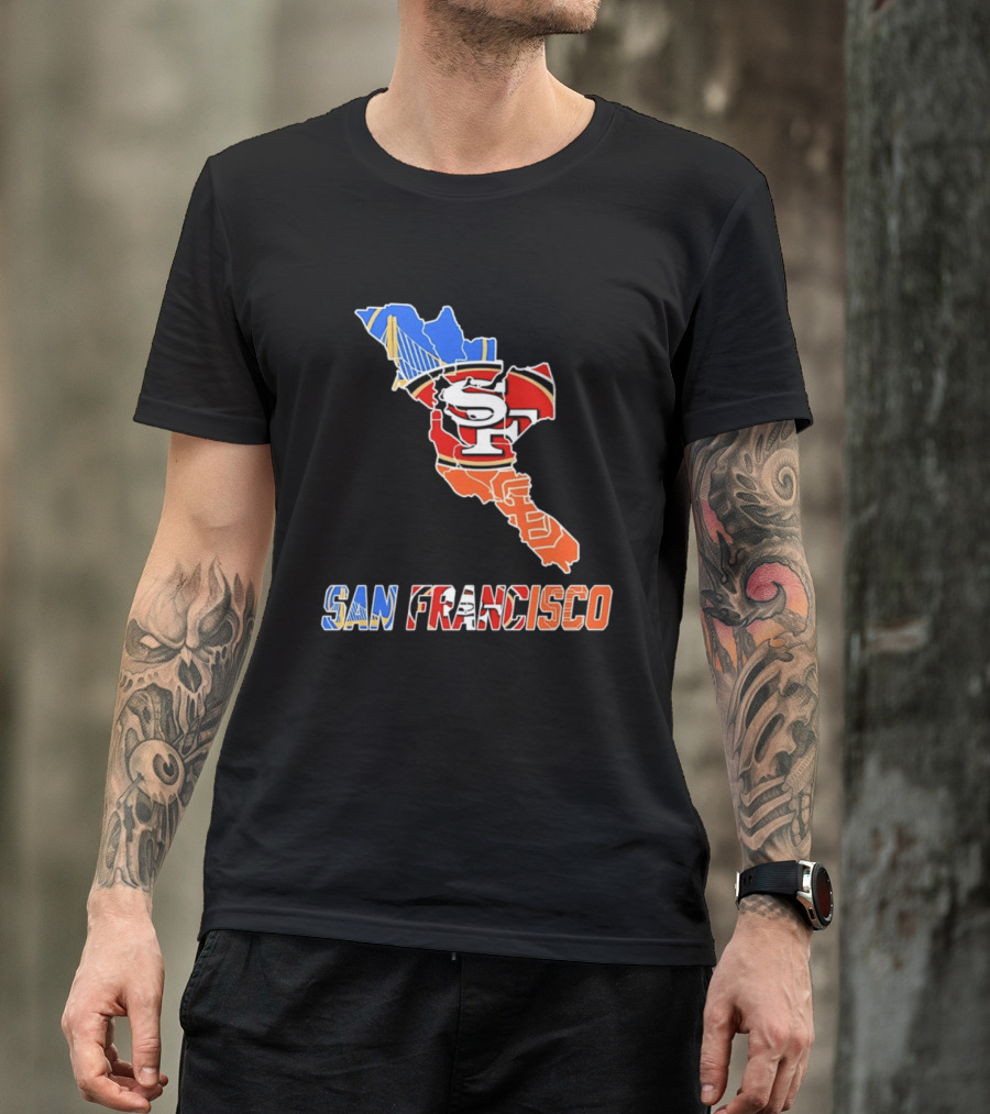 San Francisco State Map Golden State Warriors 49ers 2026 T-Shirt