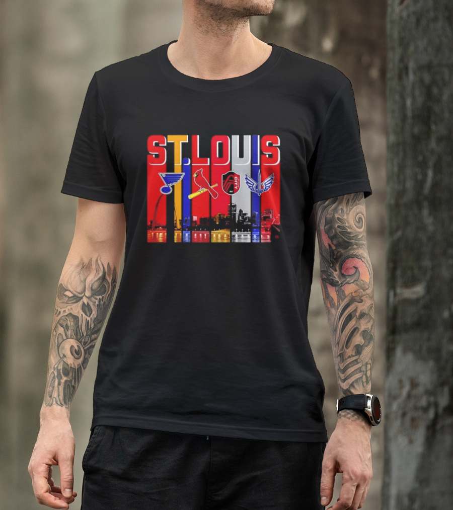 St Louis City Blues Cardinals BattleHawks Skyline Season 2026 T-Shirt