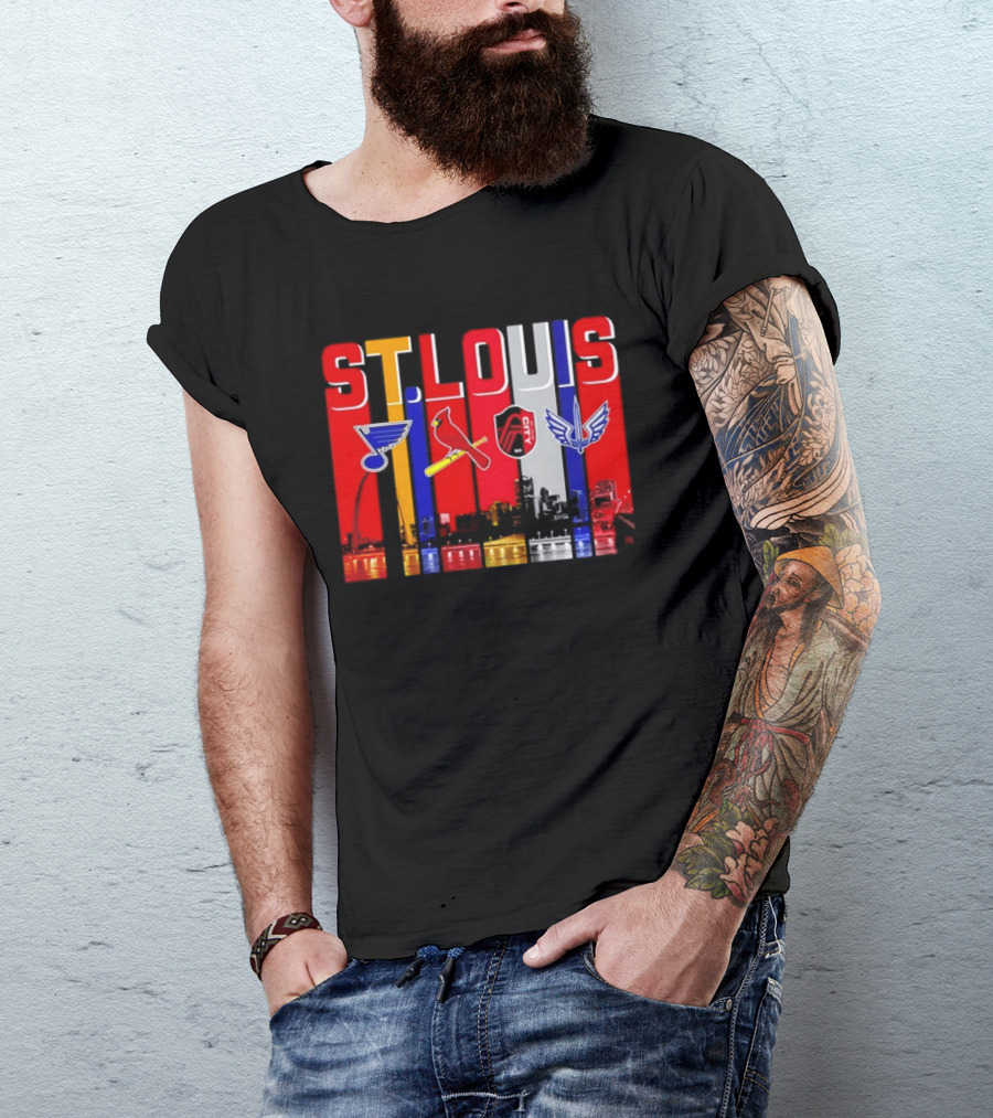 St Louis City Blues Cardinals BattleHawks Skyline Season 2026 T-Shirt