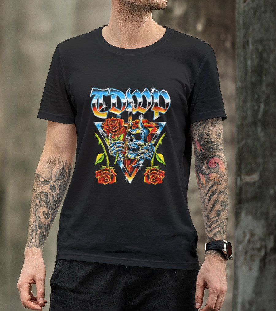 TDWP Devil Skull Roses Metalcore Band T-Shirt