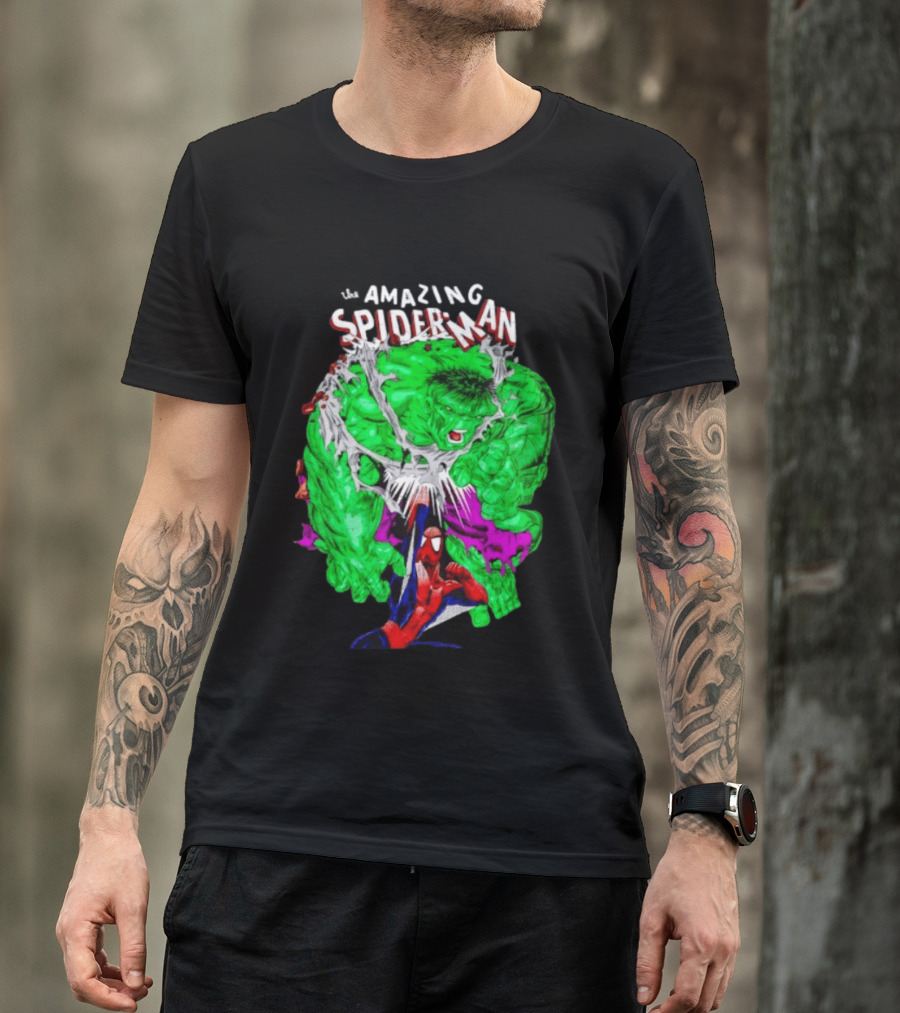 The Amazing Spider Man The Incredible Hulk Comic Style Showdown T-Shirt
