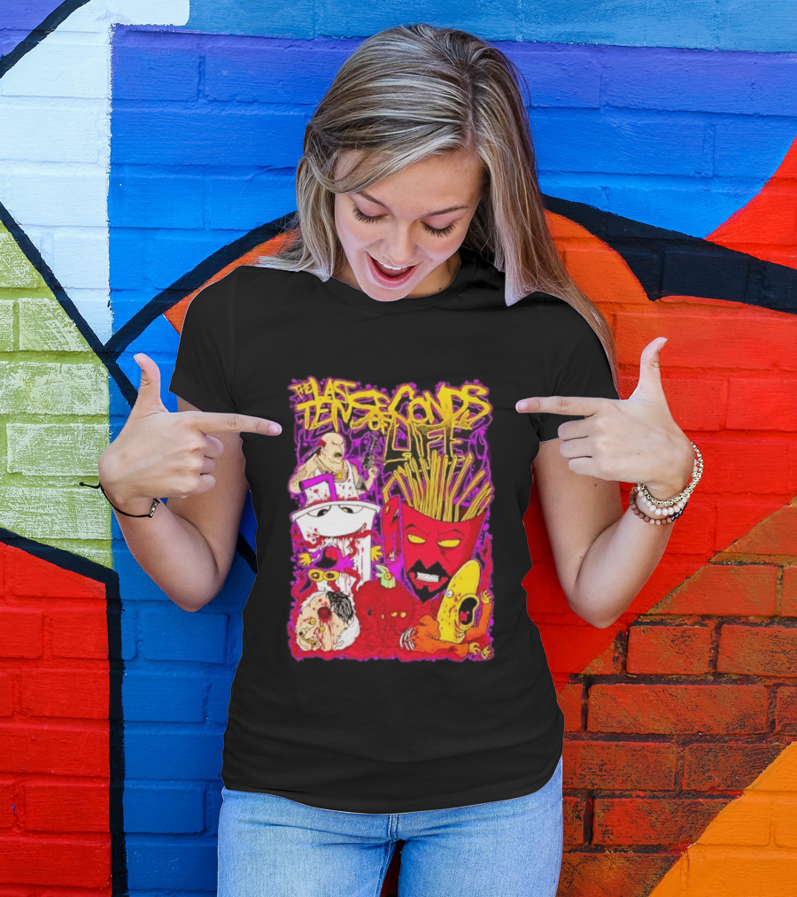 The Last Ten Seconds Of Life Aqua Teen Hunger Force Characters Frylock Master Shake Meatwad Carl T-Shirt