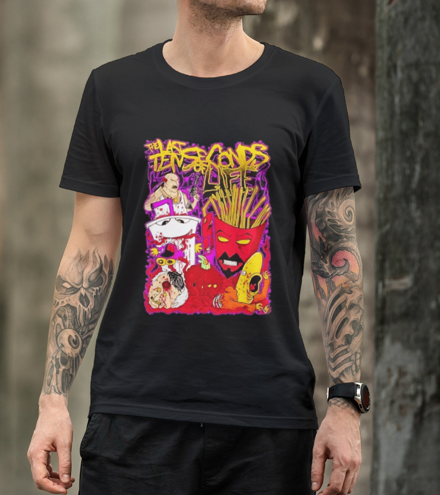 The Last Ten Seconds Of Life Aqua Teen Hunger Force Characters Frylock Master Shake Meatwad Carl T-Shirt