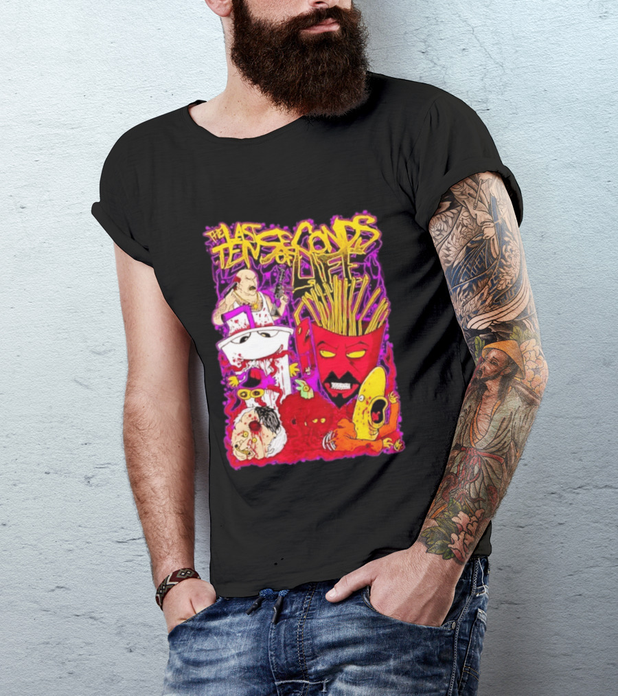 The Last Ten Seconds Of Life Aqua Teen Hunger Force Characters Frylock Master Shake Meatwad Carl T-Shirt