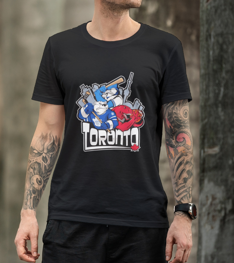 Toronto Maple Leafs Blue Jays Raptors Skyline 2026 T-Shirt