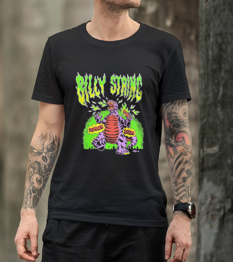 Billy Strings Summer 2026 Terrible Lizard Monster Concert Tour Neon Comic T-Shirt