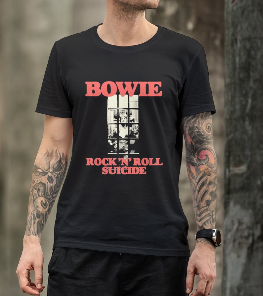 Bowie Rock N Roll Suicide Vintage Block T-Shirt