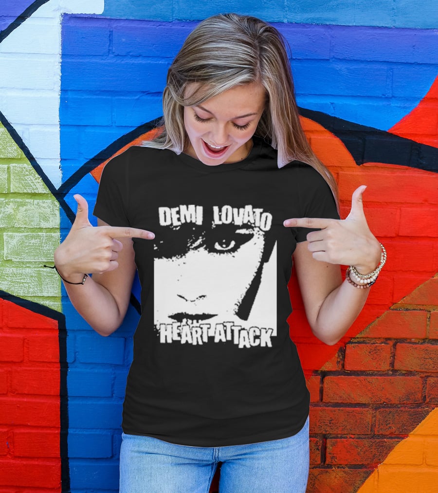 Demi Lovato Heart Attack Anniversary Face T-Shirt