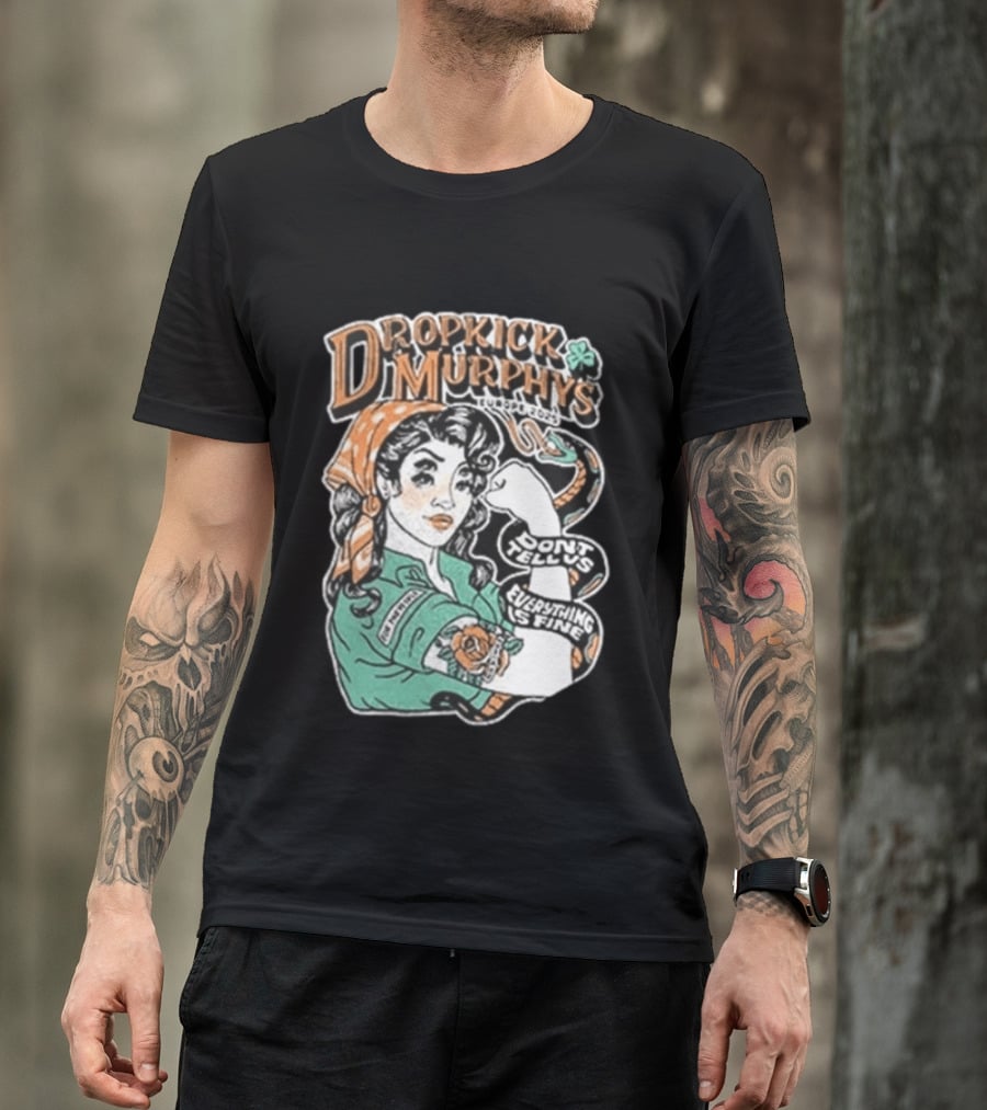 Dropkick Murphys Europe 2025 Tour Don't Tell Us Everything Is Fine Snake T-Shirt