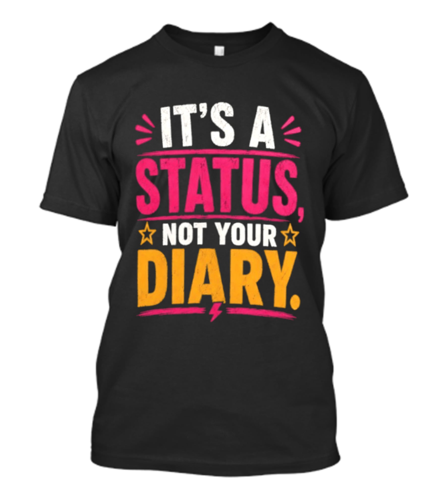 It's A Status Not Your Diary Bold Statement With Stars T-Shirt