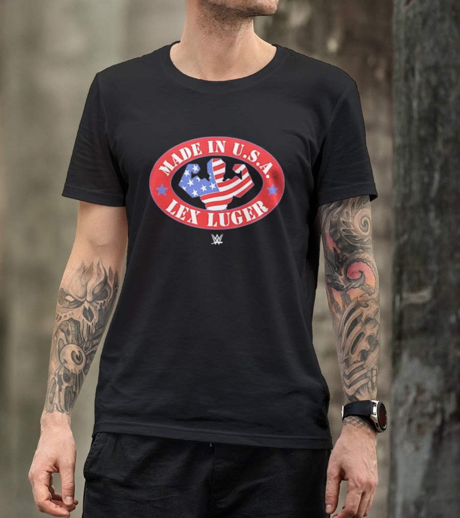 Made In USA Lex Luger Muscle Stars Stripes WWE 2026 T-Shirt