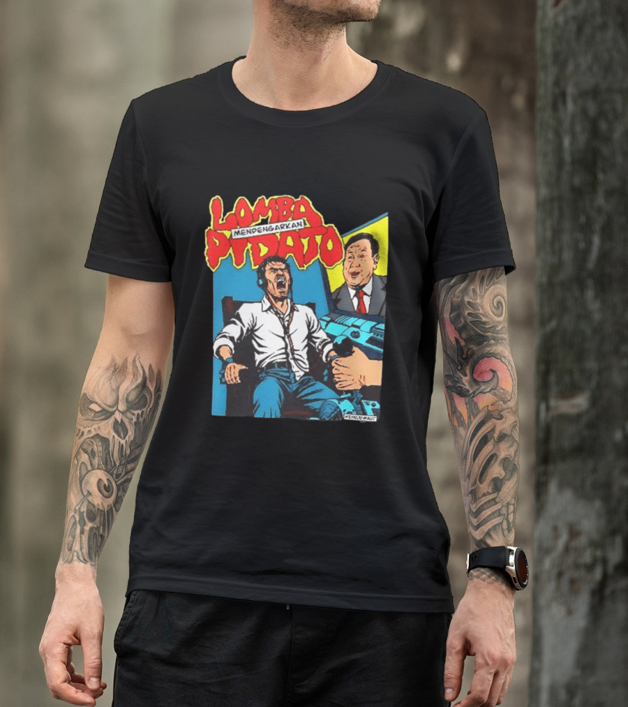 Lomba Pidato Mendengarkan Nobody Is Paying Us We All Hate Government For Free 2 Sided Comic T-Shirt