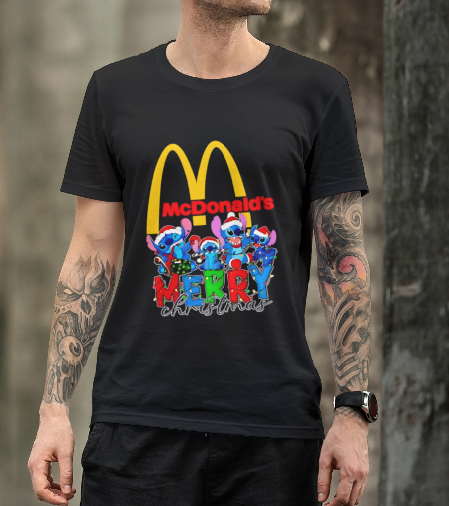 McDonald's Stitch Merry Christmas 2025 T-Shirt