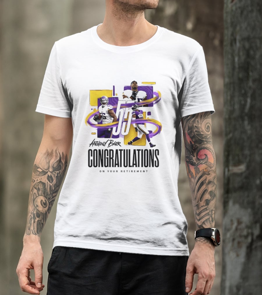 Anthony Barr 55 Minnesota Vikings Congratulations On Your Retirement T-Shirt