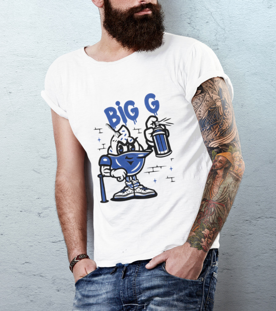 Big G New York Yankees Graffiti Street Art Character Spray Can T-Shirt