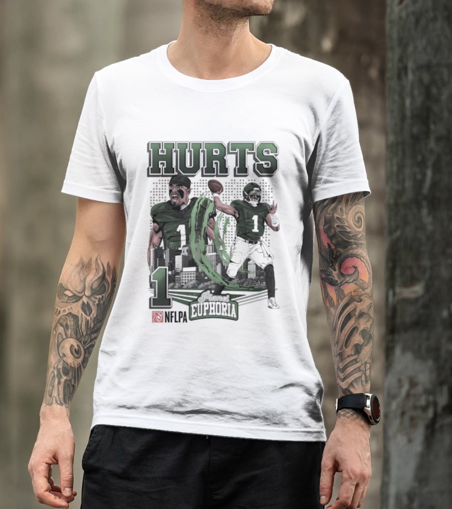 Jalen Hurts 1 Euphoria Philadelphia Eagles Player Collage T-Shirt