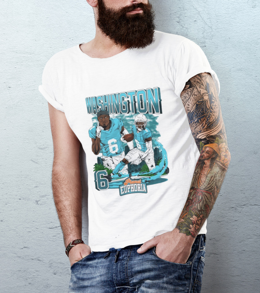 Miami Dolphins Football Washington 6 Player Planet Euphoria T-Shirt