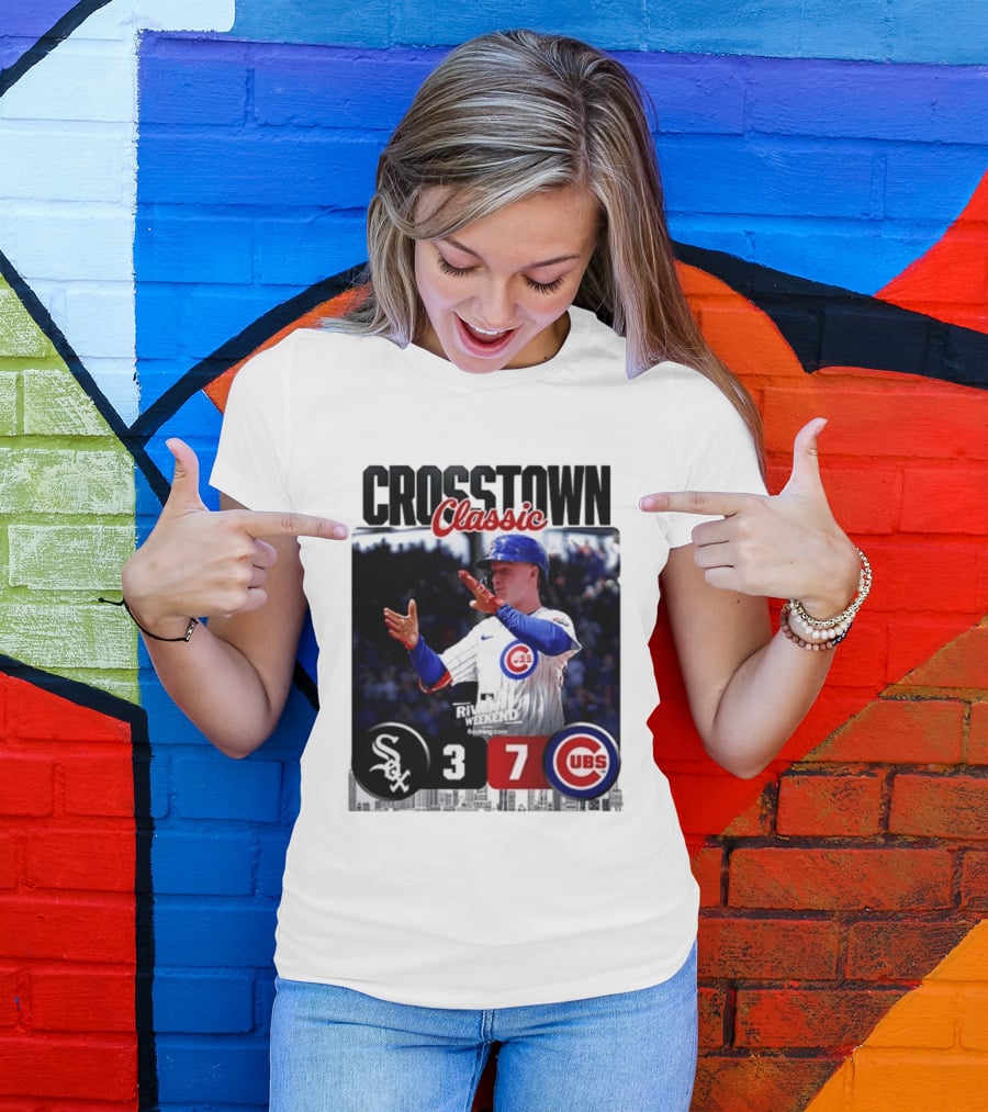 Crosstown Classic Cubs Victory Over White Sox 7 3 Pete Crow Armstrong MLB Rival Weekend T-Shirt