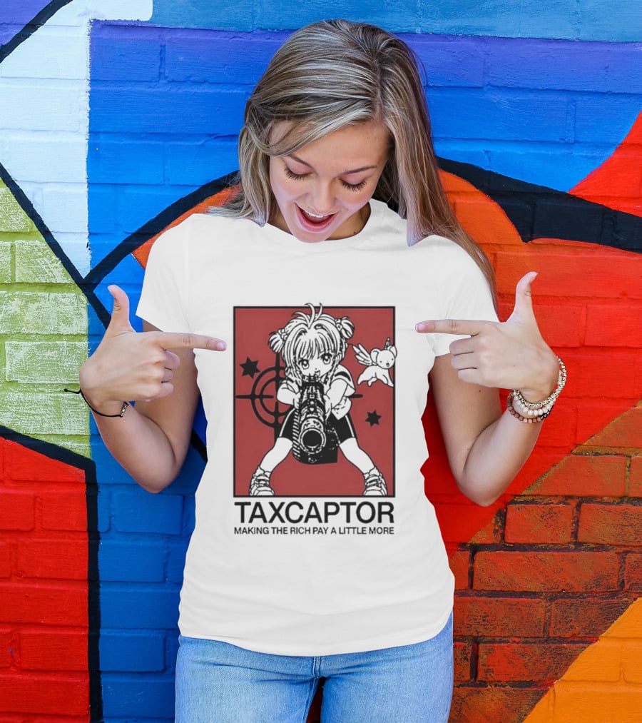 Sakura Cardcaptor Taxcaptor Making The Rich Pay A Little More Bold Anime Mashup T-Shirt