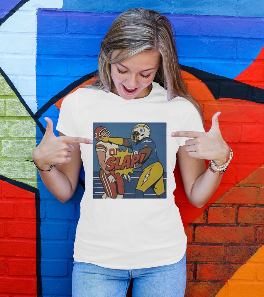 SLAP Teair Tart Hits Travis Kelce Helmets Chargers Chiefs Football T-Shirt