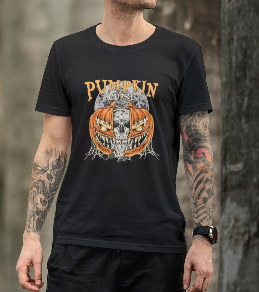 Pumpkin Curse Halloween Skull Horror Spooky T-Shirt