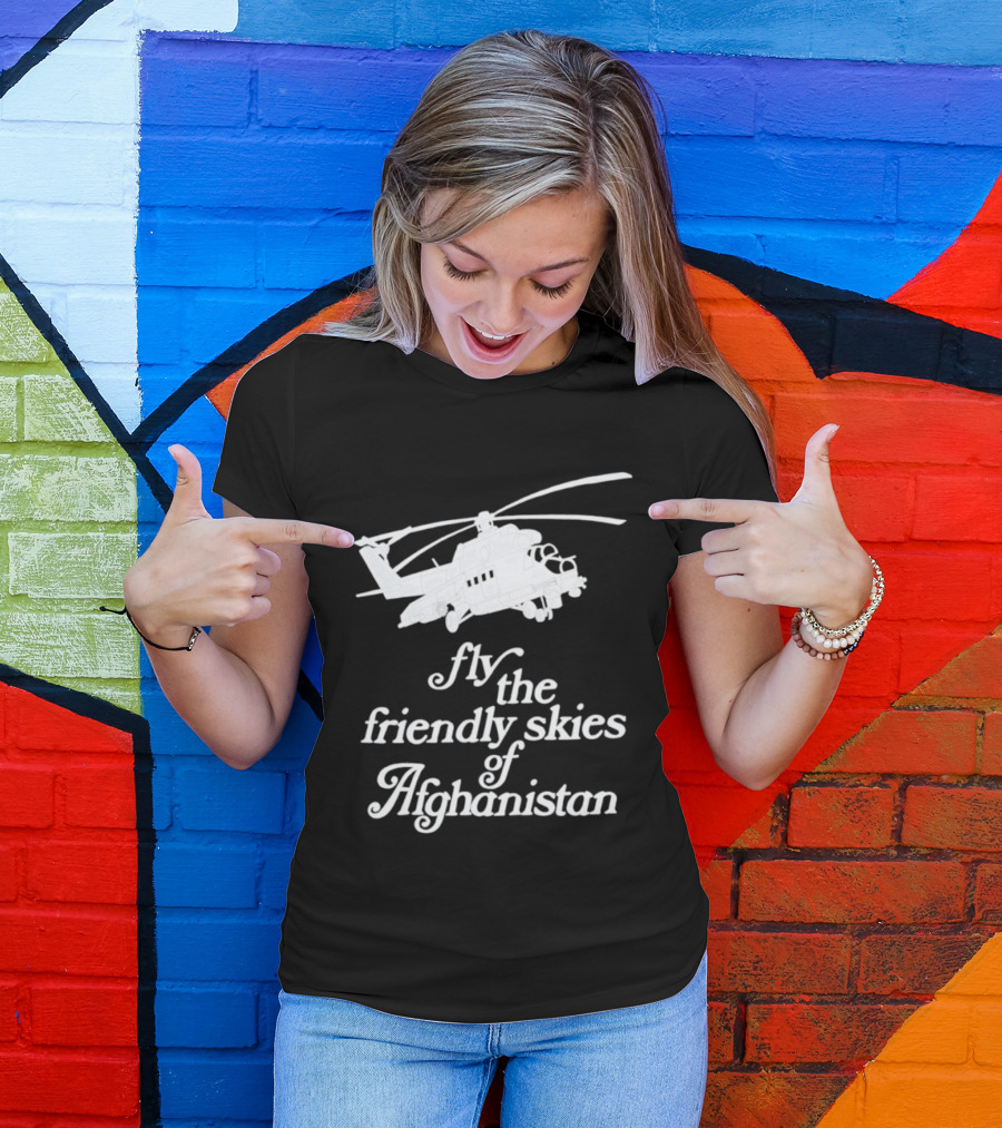 Fly The Friendly Skies Of Afghanistan Helicopter T-Shirt
