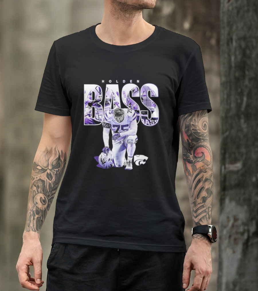 Holden Bass 75 Kansas State NCAA Football Stamped Show Respect T-Shirt