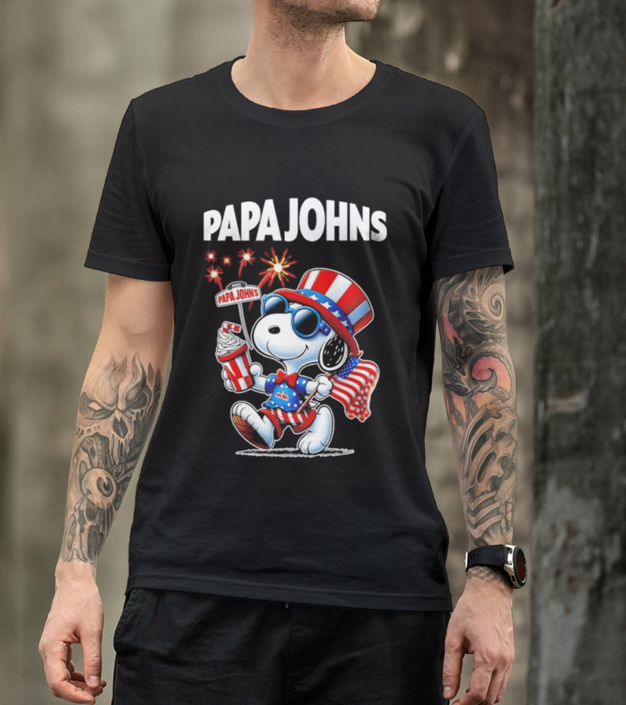Papa Johns Snoopy 250th Anniversary America 1776 2026 Celebration T-Shirt