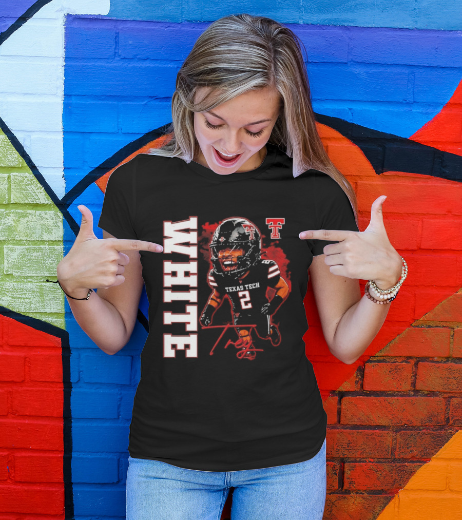Texas Tech Red Raiders Trey White 2 NCAA Football Caricature T-Shirt