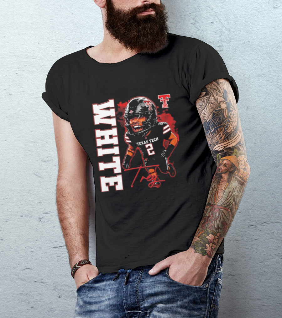 Texas Tech Red Raiders Trey White 2 NCAA Football Caricature T-Shirt