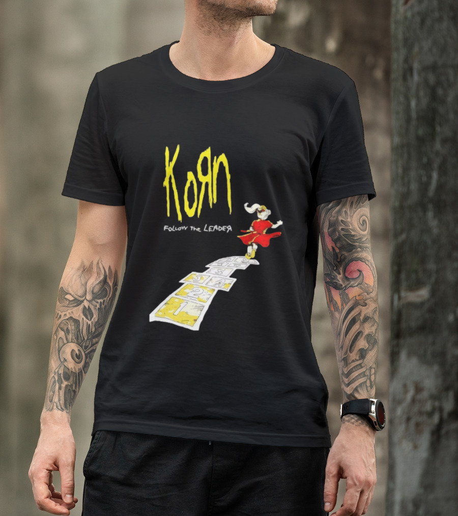 Korn Follow The Leader Nu Metal Band Hopscotch Cover T-Shirt