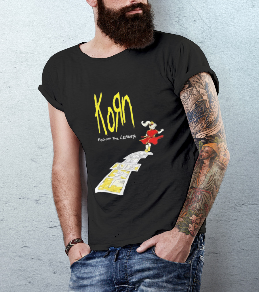 Korn Follow The Leader Nu Metal Band Hopscotch Cover T-Shirt