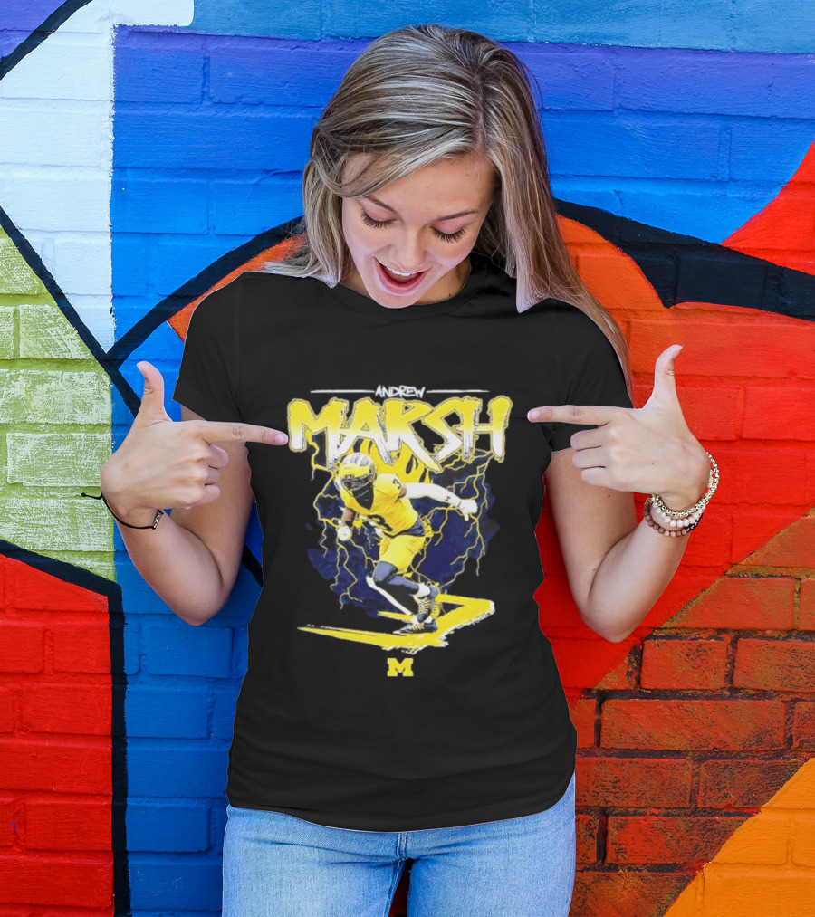 Andrew Marsh 3 Michigan Wolverines Football Player NCAA T-Shirt