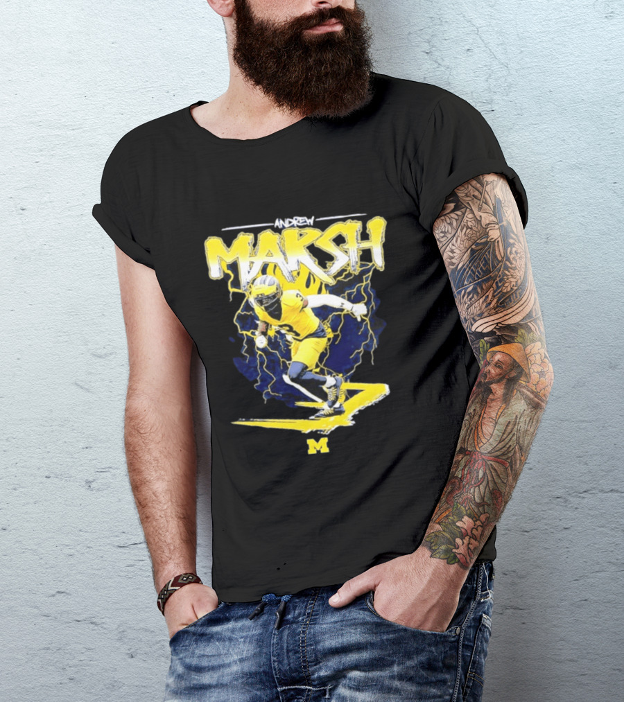 Andrew Marsh 3 Michigan Wolverines Football Player NCAA T-Shirt