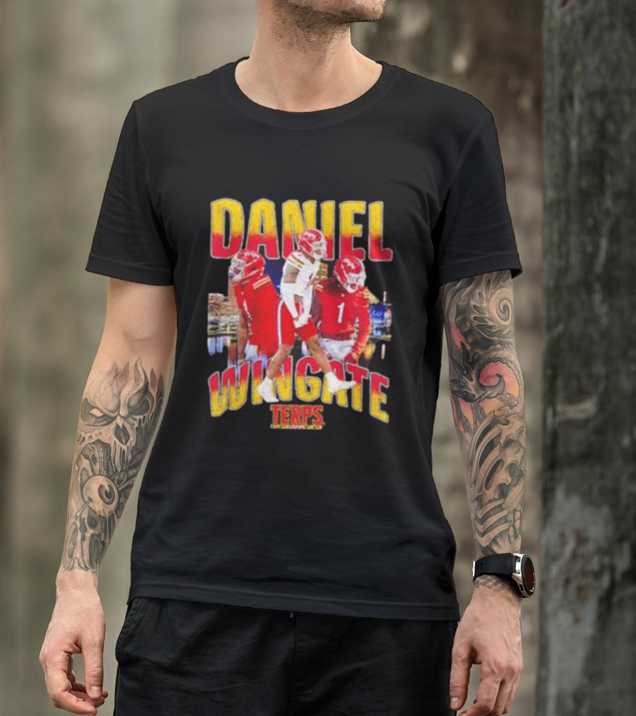 Daniel Wingate Terps No 1 Maryland Football Collage T-Shirt