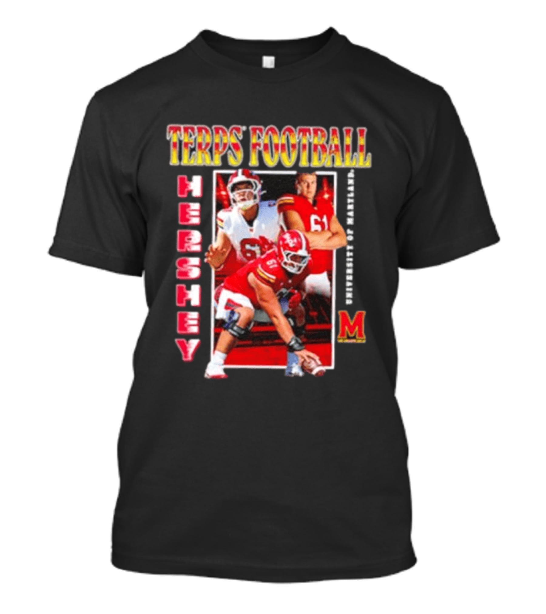 Terps Football Hershey University Of Maryland No 61 T-Shirt