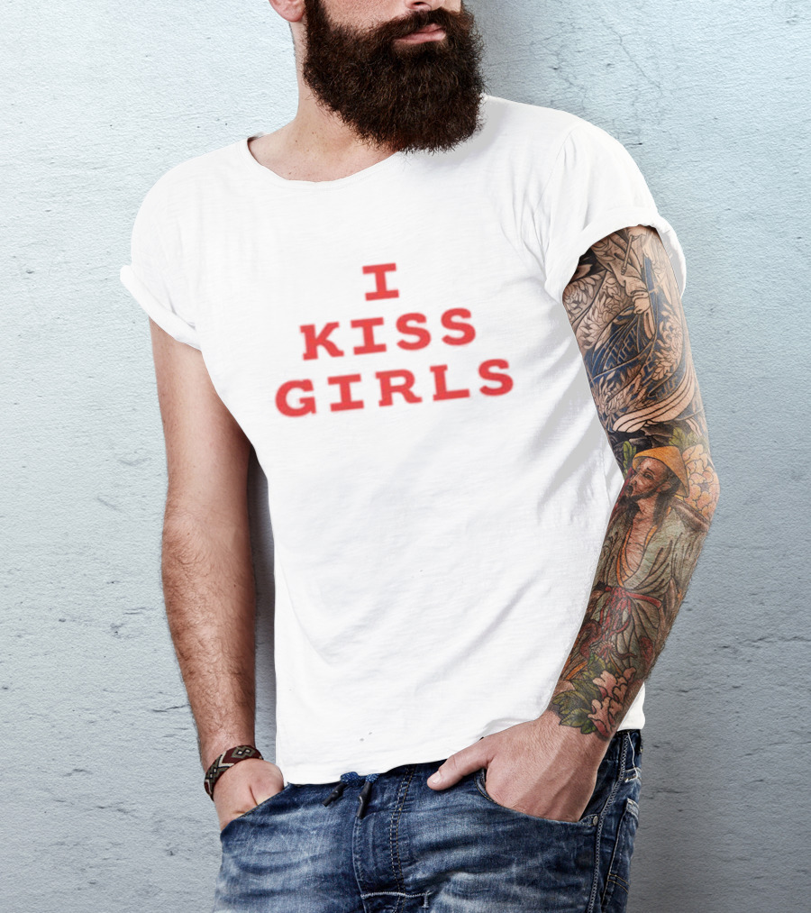 I Kiss Girls Bold Red T-Shirt