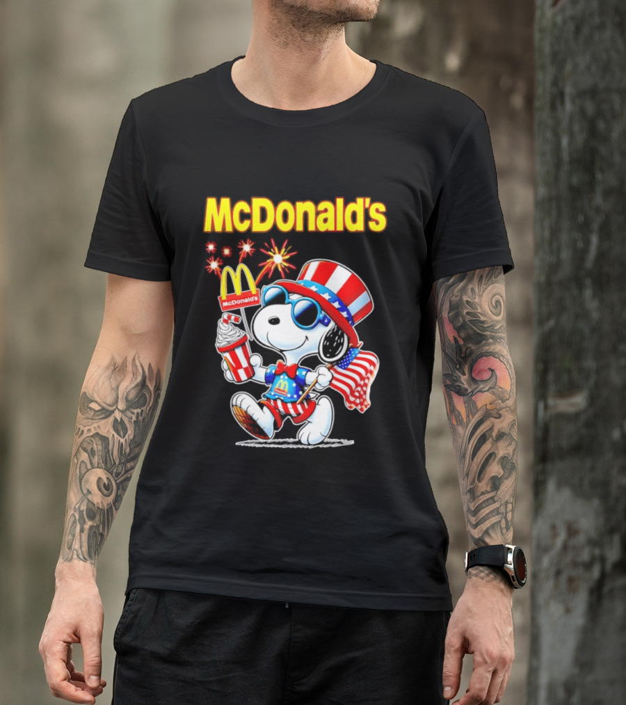 Snoopy McDonald's American Celebration 1776 2026 250th Anniversary Patriotic T-Shirt