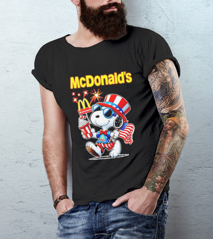 Snoopy McDonald's American Celebration 1776 2026 250th Anniversary Patriotic T-Shirt