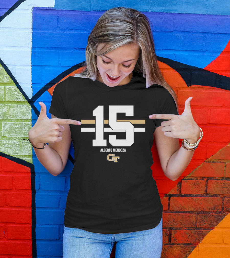 Alberto Mendoza 15 Georgia Tech NCAA GT Football T-Shirt
