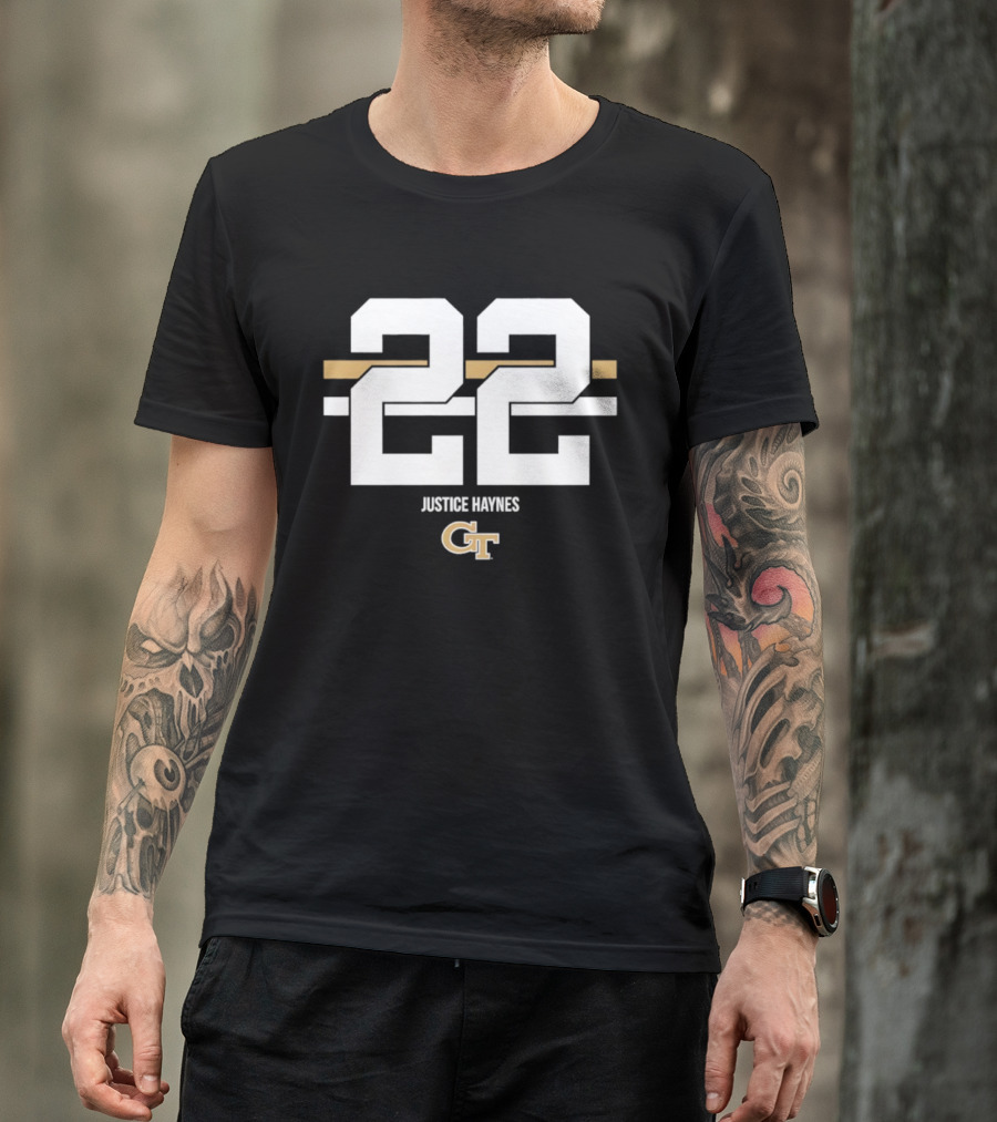 Justice Haynes 22 Georgia Tech GT NCAA Football T-Shirt
