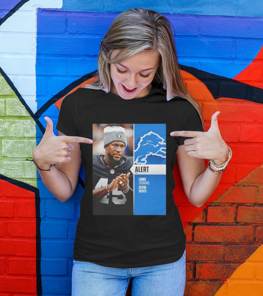 Alert Lions Signing Devin White NFL Football 2026 Season Update T-Shirt